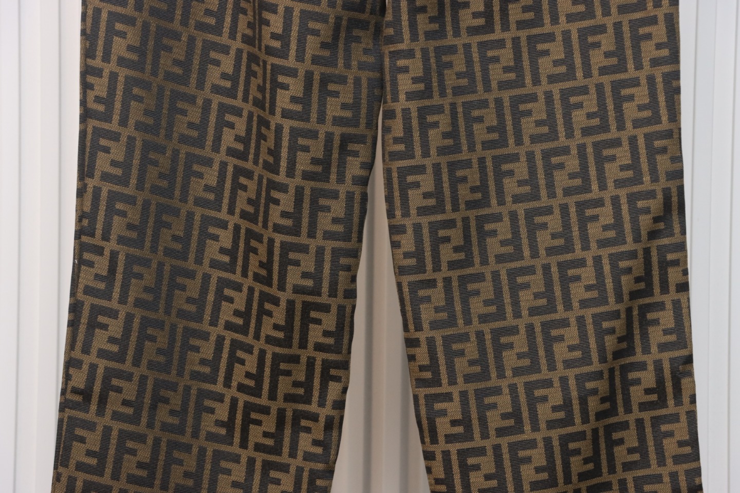 Fendi 24Fw FF Full Print Jacquard Suit Trousers Brown