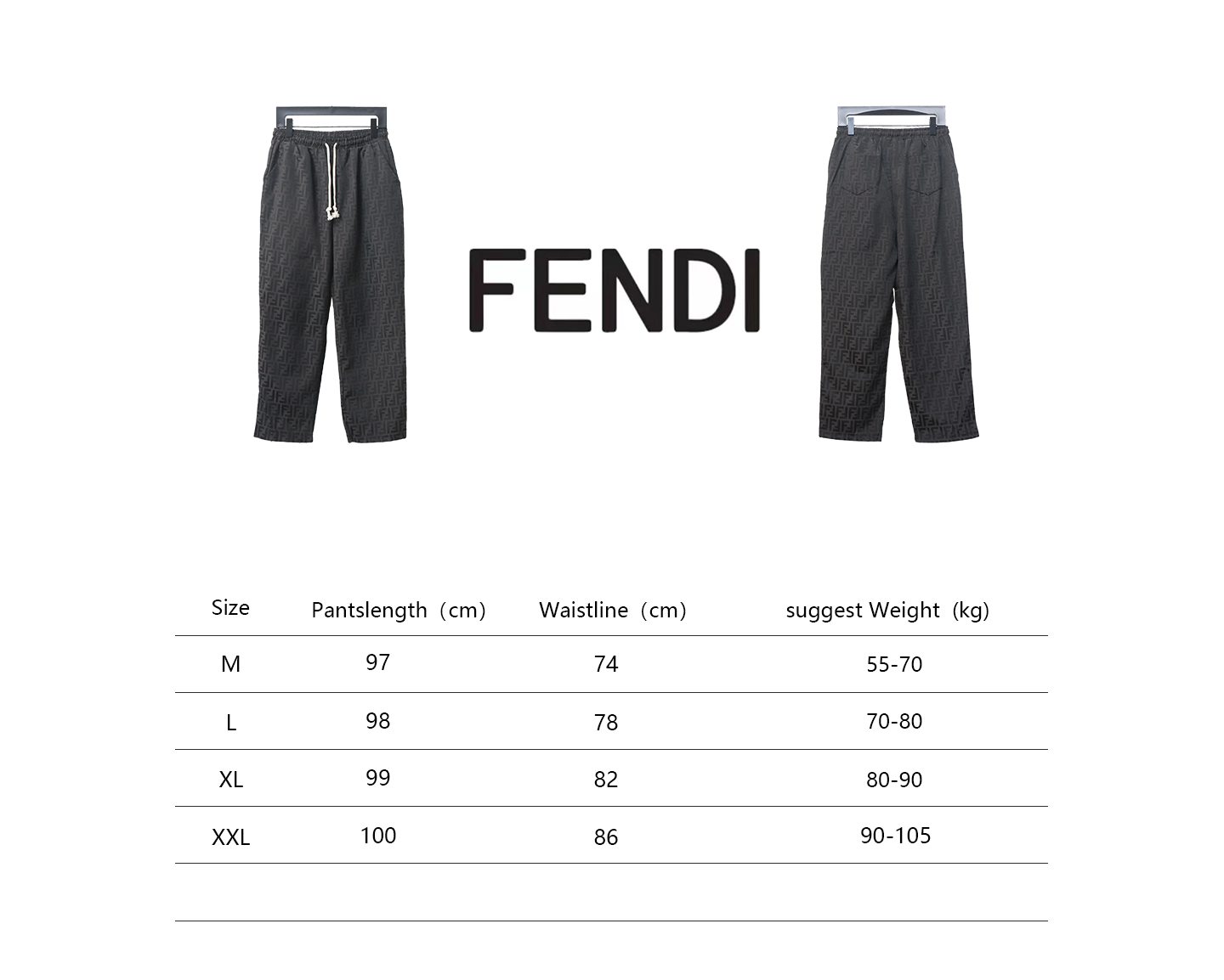 Fendi 24Fw FF Full Print Jacquard Suit Trousers Black