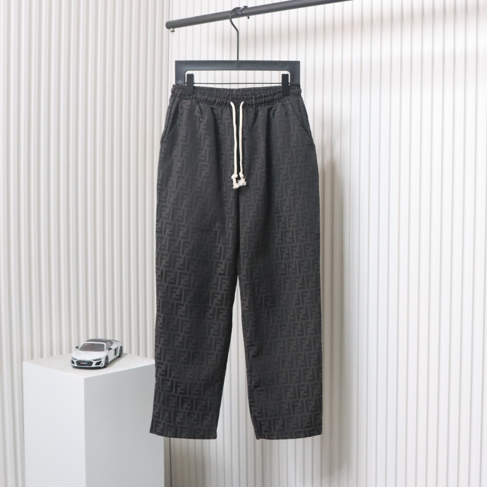 Fendi 24Fw FF Full Print Jacquard Suit Trousers Black