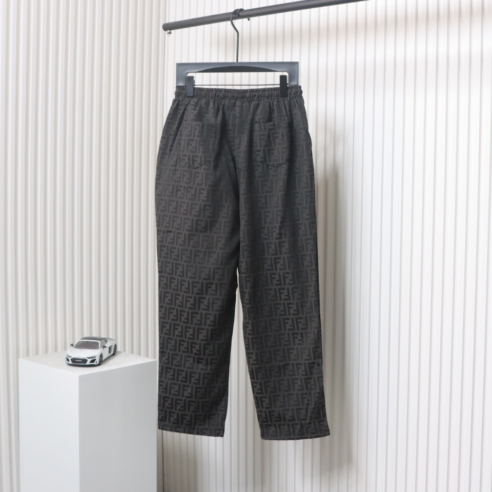 Fendi 24Fw FF Full Print Jacquard Suit Trousers Black