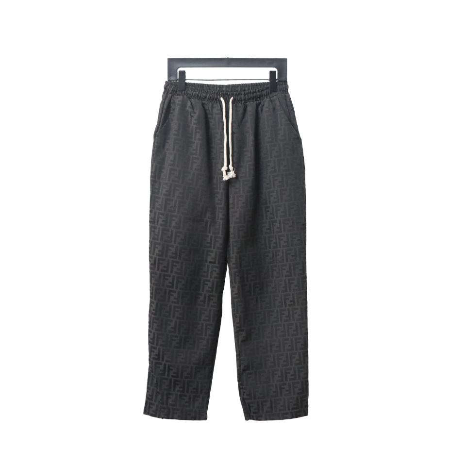 Fendi 24Fw FF Full Print Jacquard Suit Trousers Black
