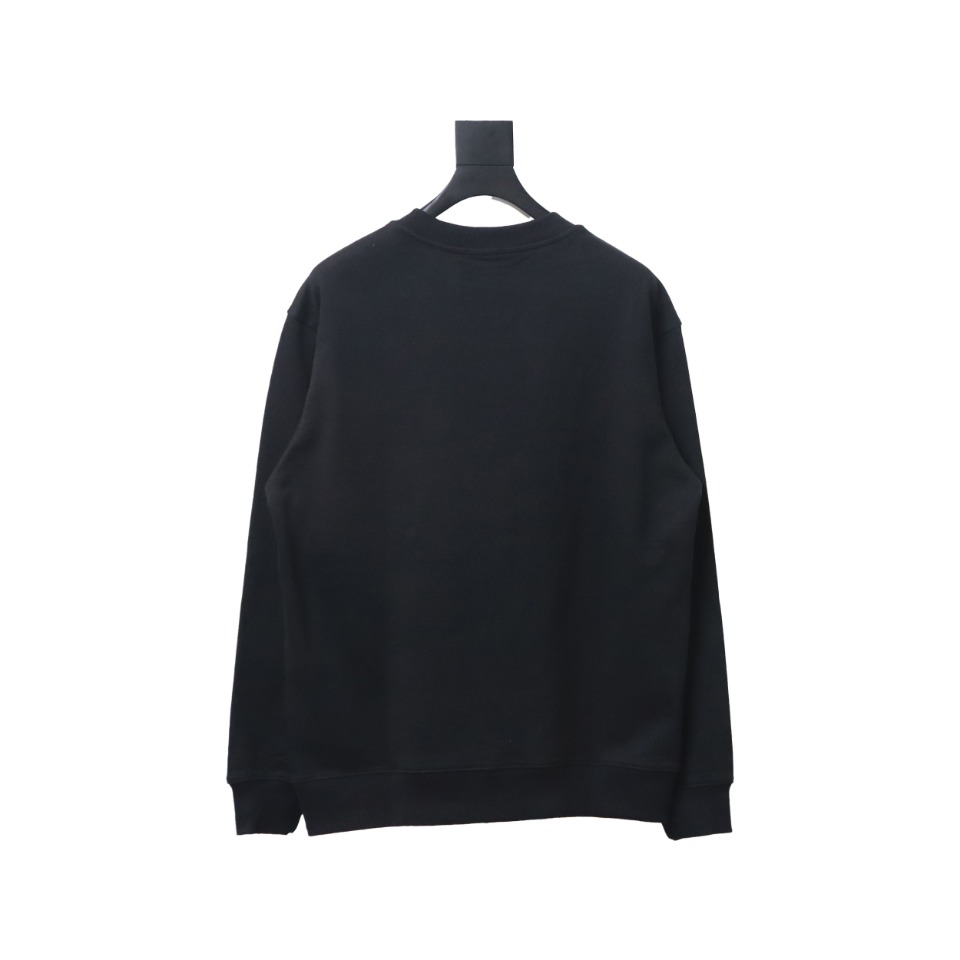 Fendi 24Fw Little Monster Rubber Eyes Zippered Crewneck Hoodie Black