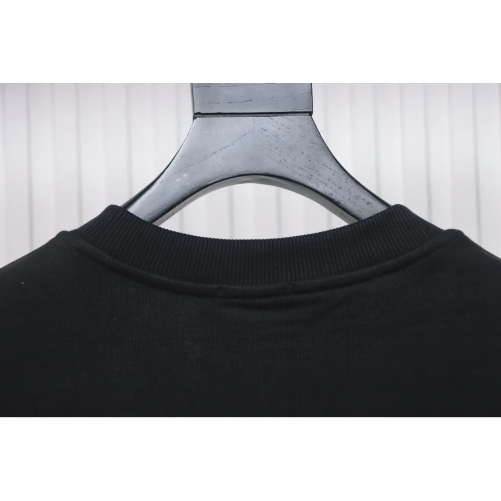 Fendi 24Fw Little Monster Rubber Eyes Zippered Crewneck Hoodie Black