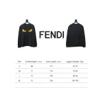 Fendi 24Fw Little Monster Rubber Eyes Zippered Crewneck Hoodie Black