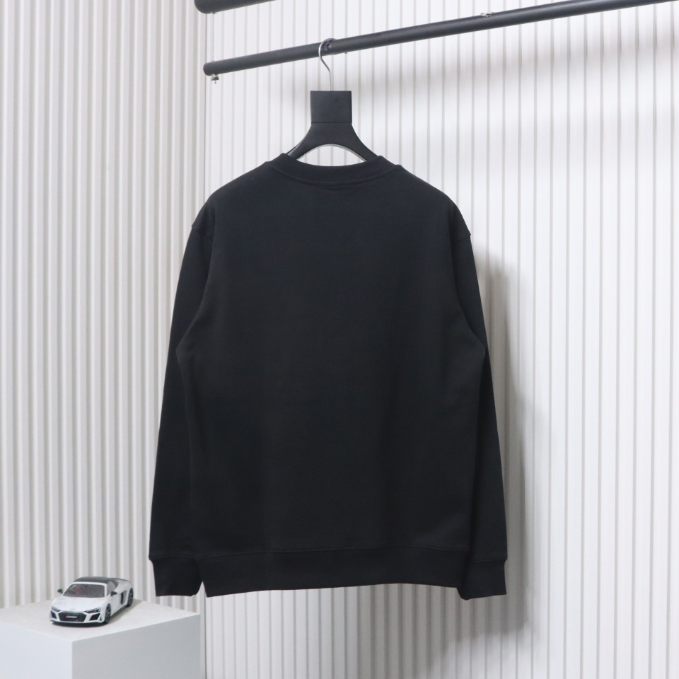 Fendi 24Fw Little Monster Rubber Eyes Zippered Crewneck Hoodie Black