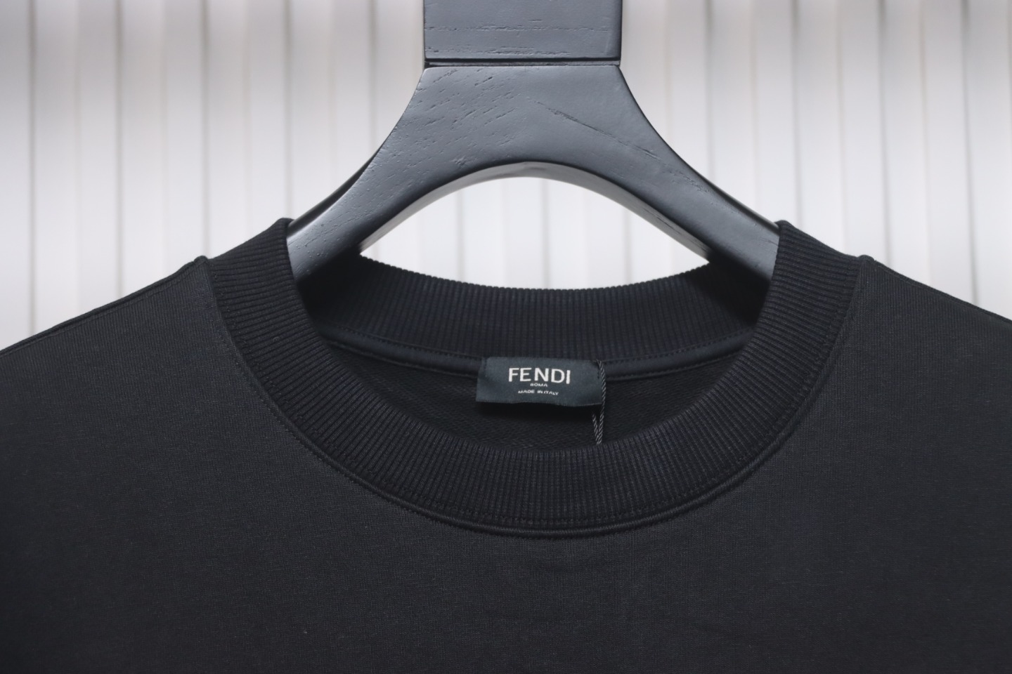 Fendi 24Fw Little Monster Rubber Eyes Zippered Crewneck Hoodie Black