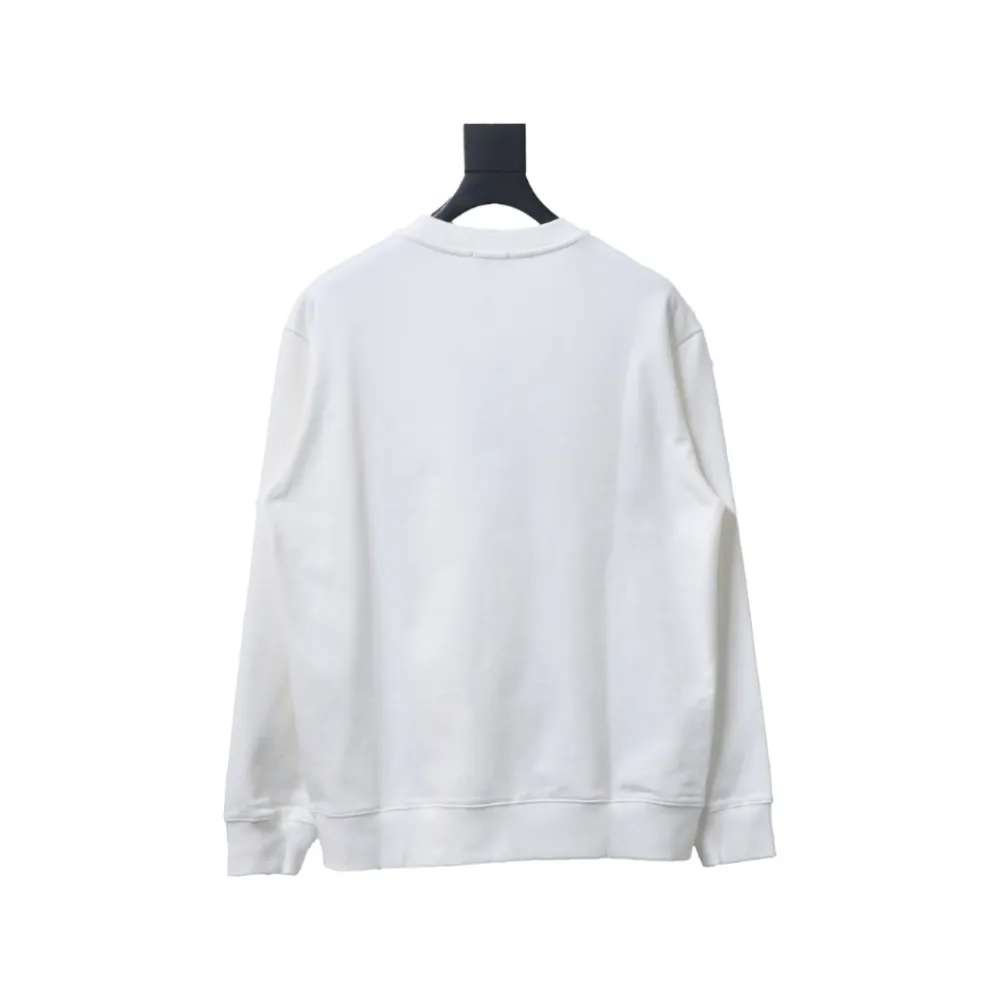 Fendi 24Fw Little Monster Rubber Eyes Zippered Crewneck Hoodie White