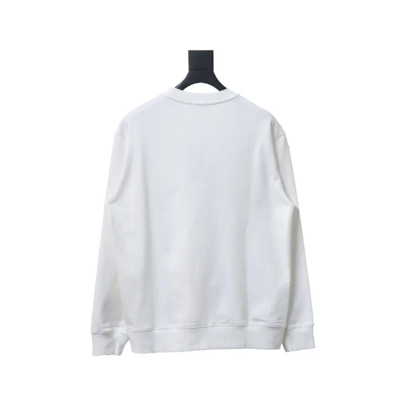 Fendi 24Fw Little Monster Rubber Eyes Zippered Crewneck Hoodie White