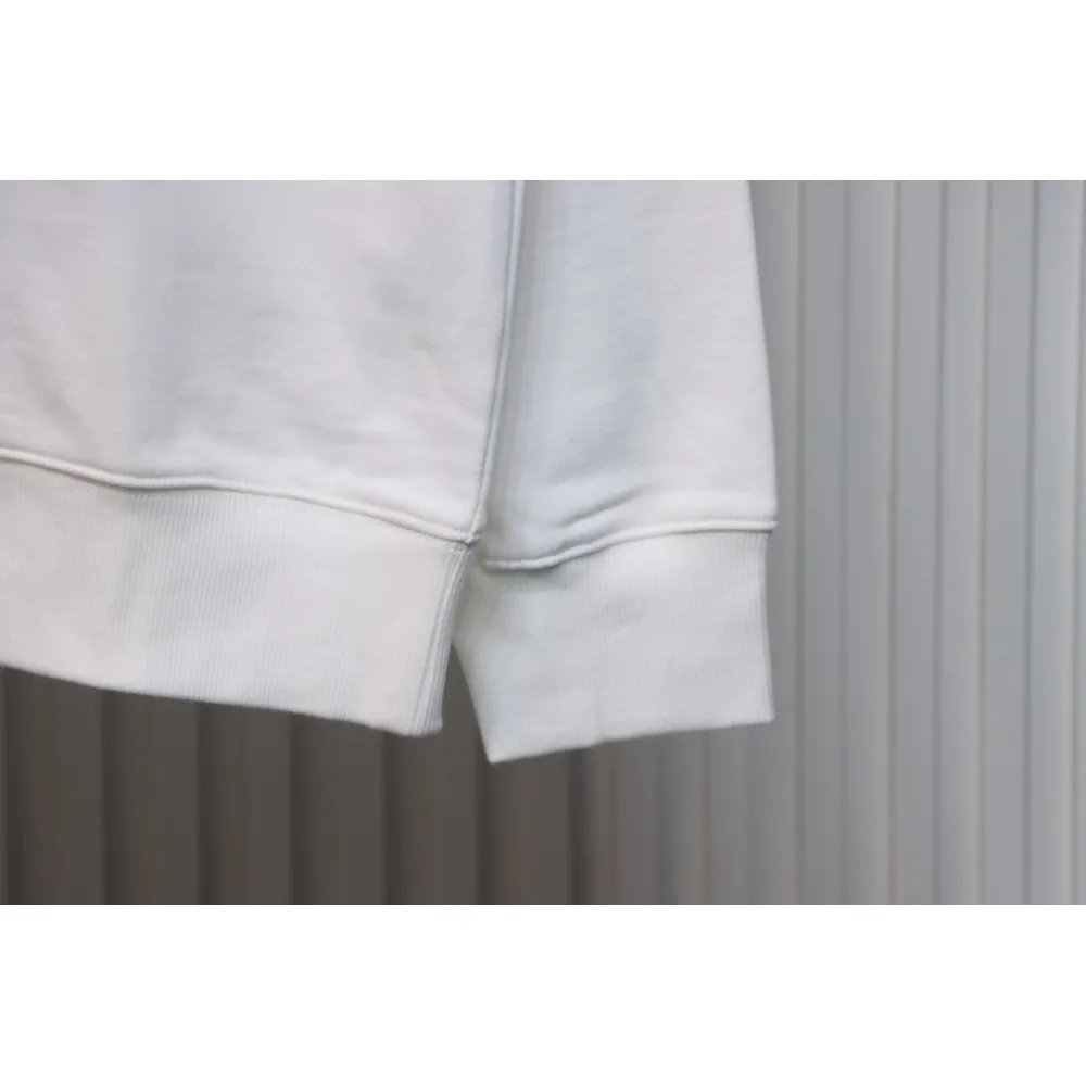 Fendi 24Fw Little Monster Rubber Eyes Zippered Crewneck Hoodie White