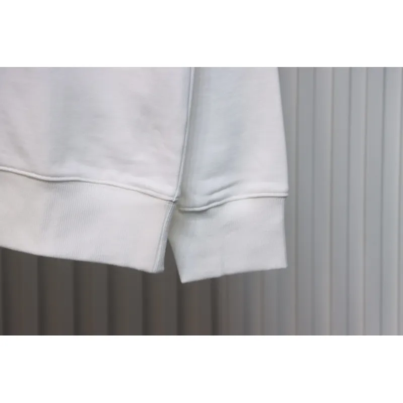 Fendi 24Fw Little Monster Rubber Eyes Zippered Crewneck Hoodie White