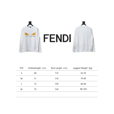 Fendi 24Fw Little Monster Rubber Eyes Zippered Crewneck Hoodie White 02
