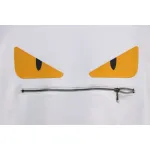 Fendi 24Fw Little Monster Rubber Eyes Zippered Crewneck Hoodie White