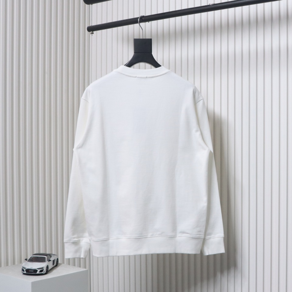 Fendi 24Fw Little Monster Rubber Eyes Zippered Crewneck Hoodie White