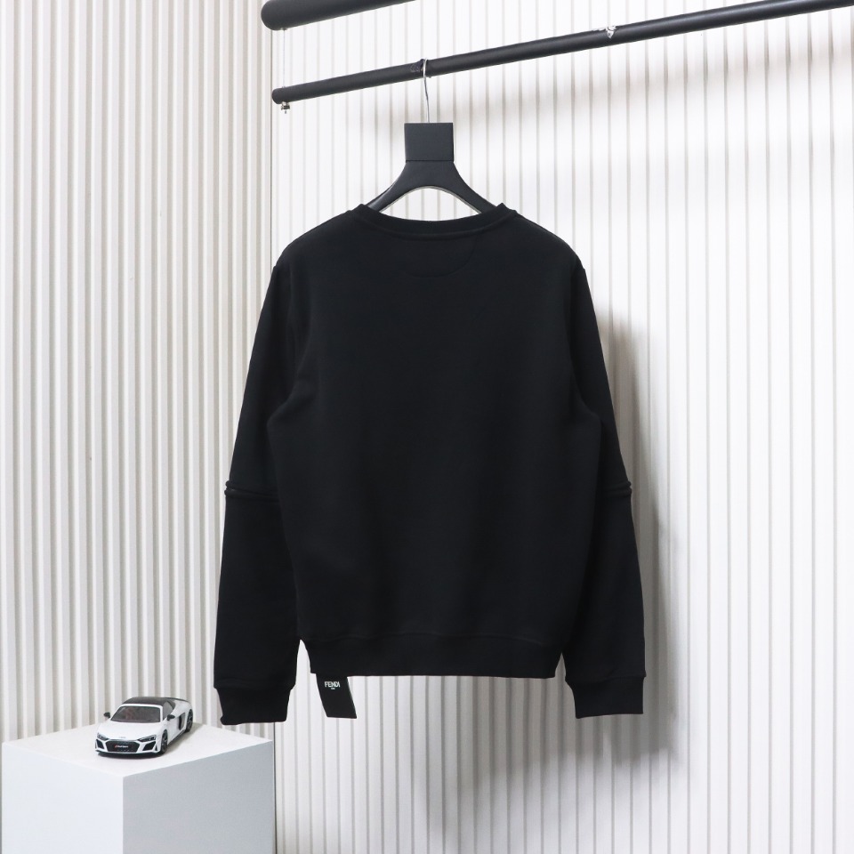 Fendi Diamond Sleeve Monster Glasses Crew Neck Hoodie