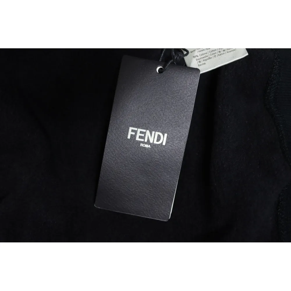 Fendi Diamond Sleeve Monster Glasses Crew Neck Hoodie