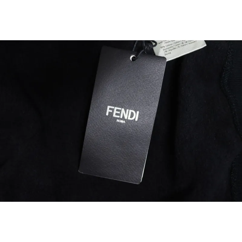 Fendi Diamond Sleeve Monster Glasses Crew Neck Hoodie