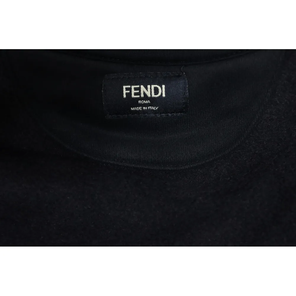 Fendi Diamond Sleeve Monster Glasses Crew Neck Hoodie