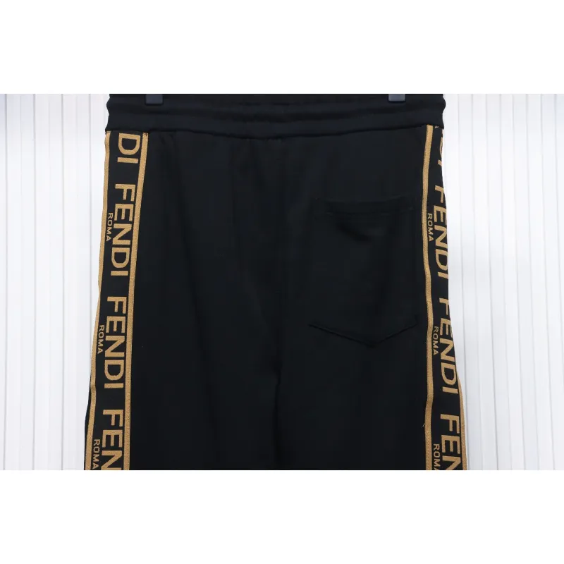 Fendi Double F Embroidered And Logo Ribbon Sweatpants
