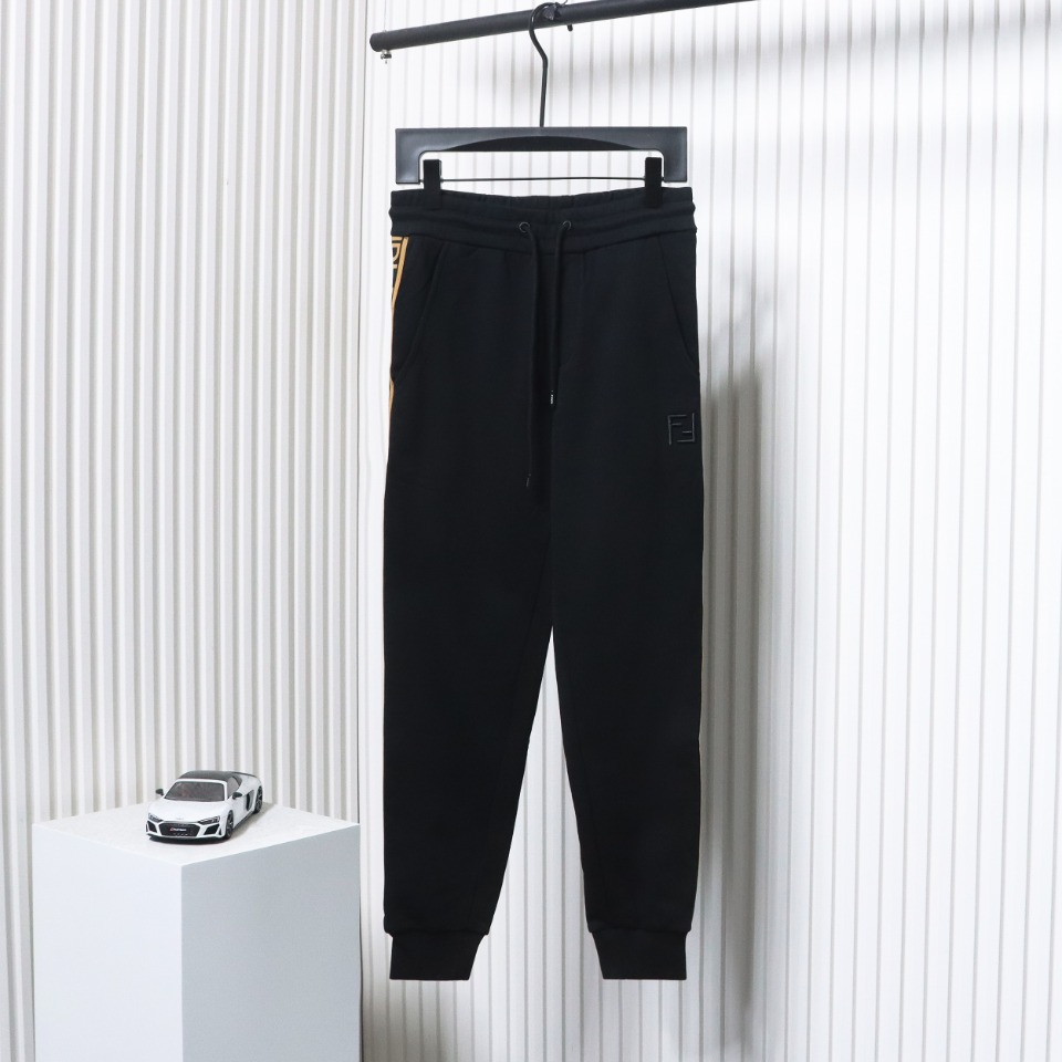Fendi Double F Embroidered And Logo Ribbon Sweatpants