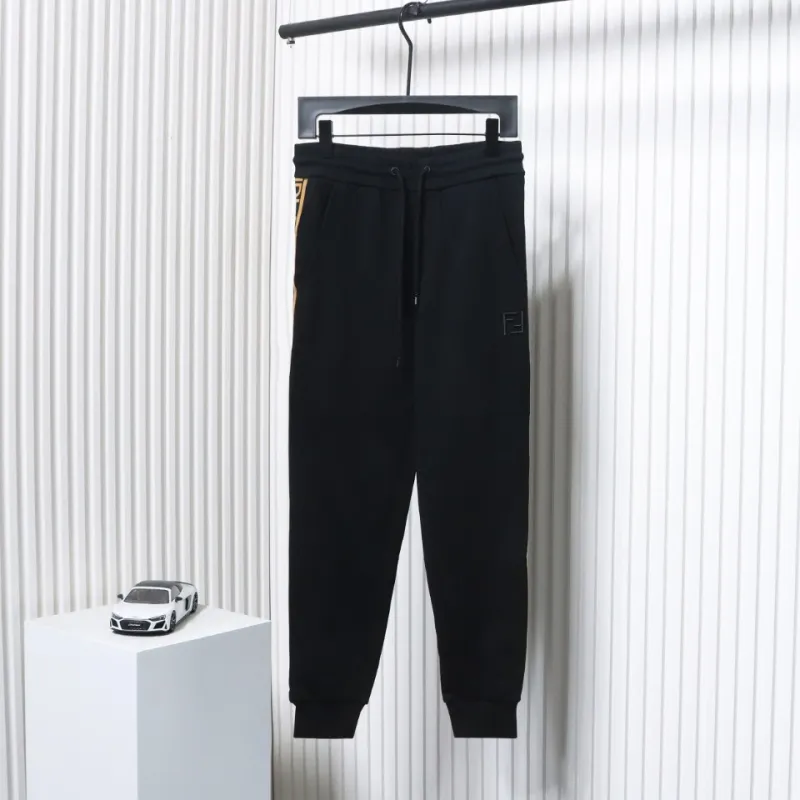 Fendi Double F Embroidered And Logo Ribbon Sweatpants