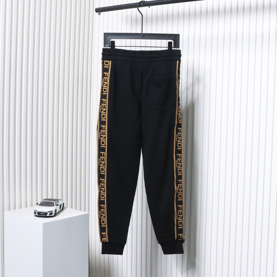 Fendi Double F Embroidered And Logo Ribbon Sweatpants