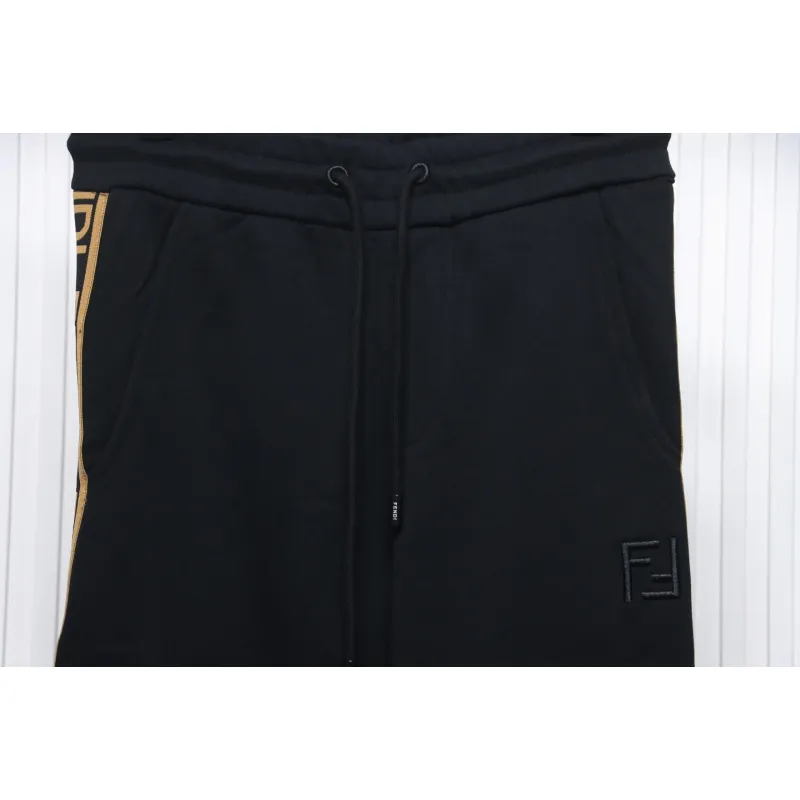 Fendi Double F Embroidered And Logo Ribbon Sweatpants