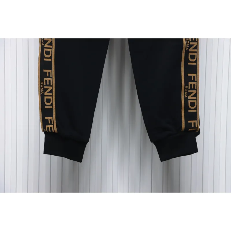 Fendi Double F Embroidered And Logo Ribbon Sweatpants