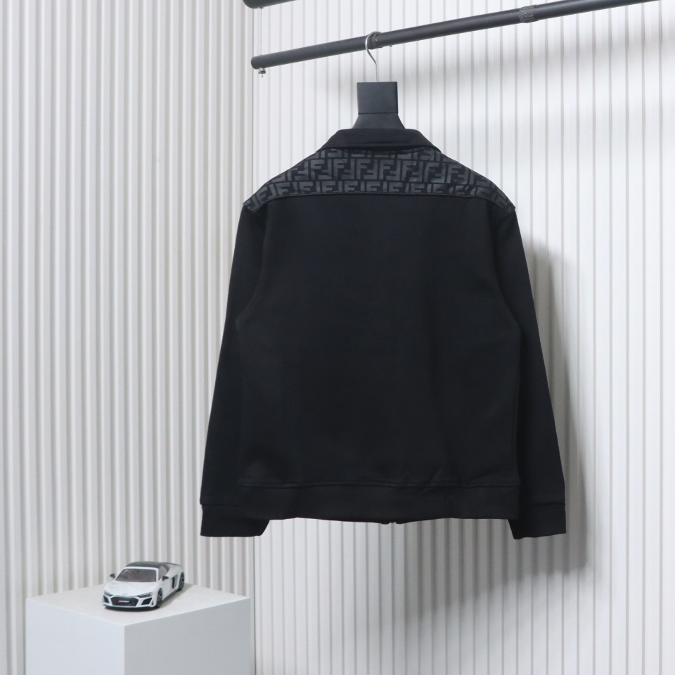 Fendi Double F Monogram Patchwork Zipper Jacket