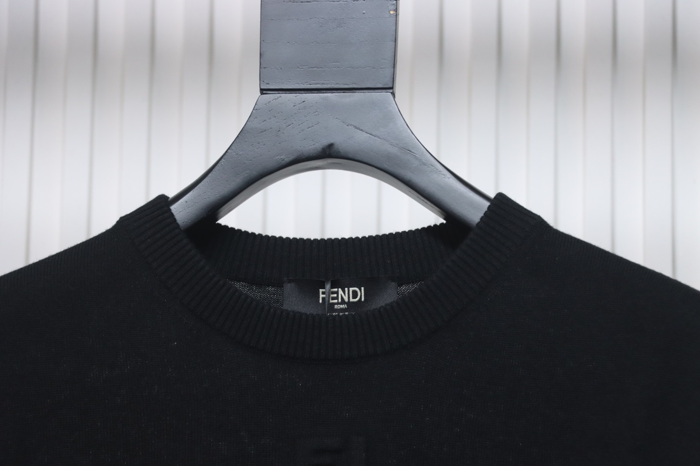 Fendi Embossed FF Knitted Crew Neck Sweater