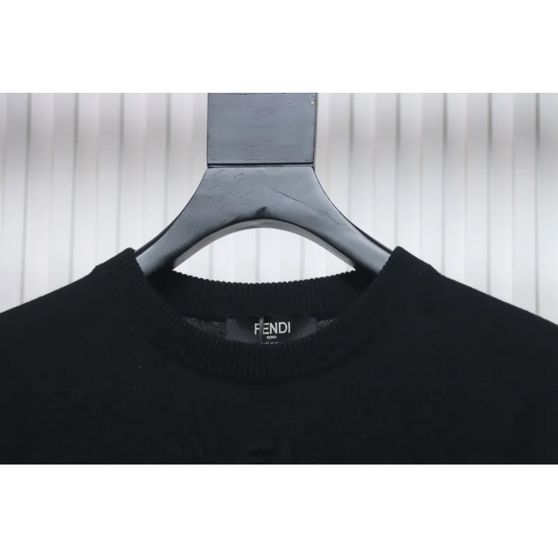 Fendi Embossed FF Knitted Crew Neck Sweater
