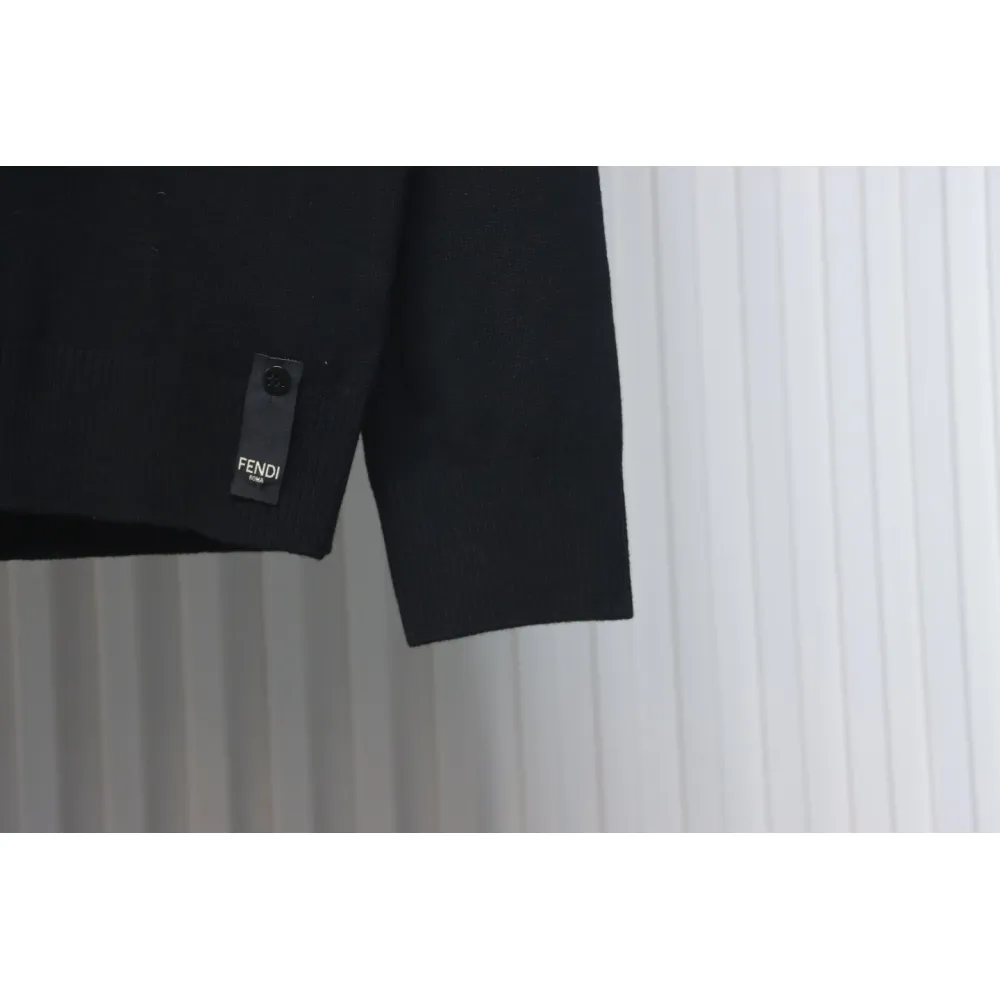 Fendi Embossed FF Knitted Crew Neck Sweater
