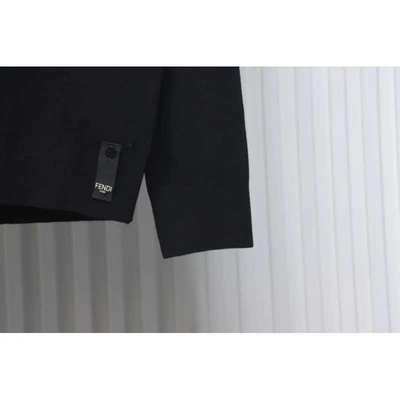 Fendi Embossed FF Knitted Crew Neck Sweater
