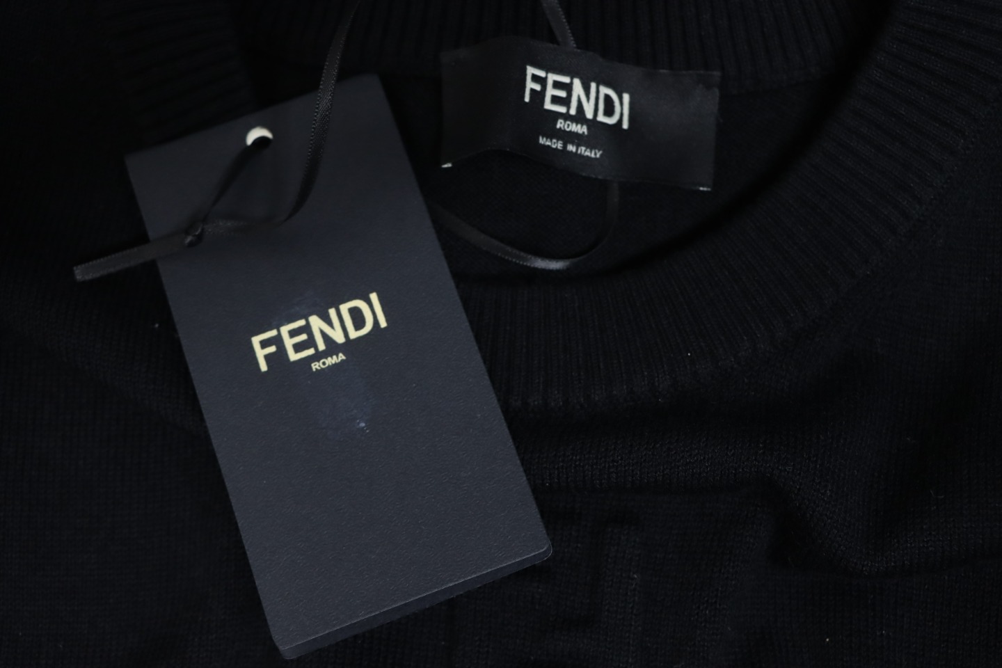 Fendi Embossed FF Knitted Crew Neck Sweater