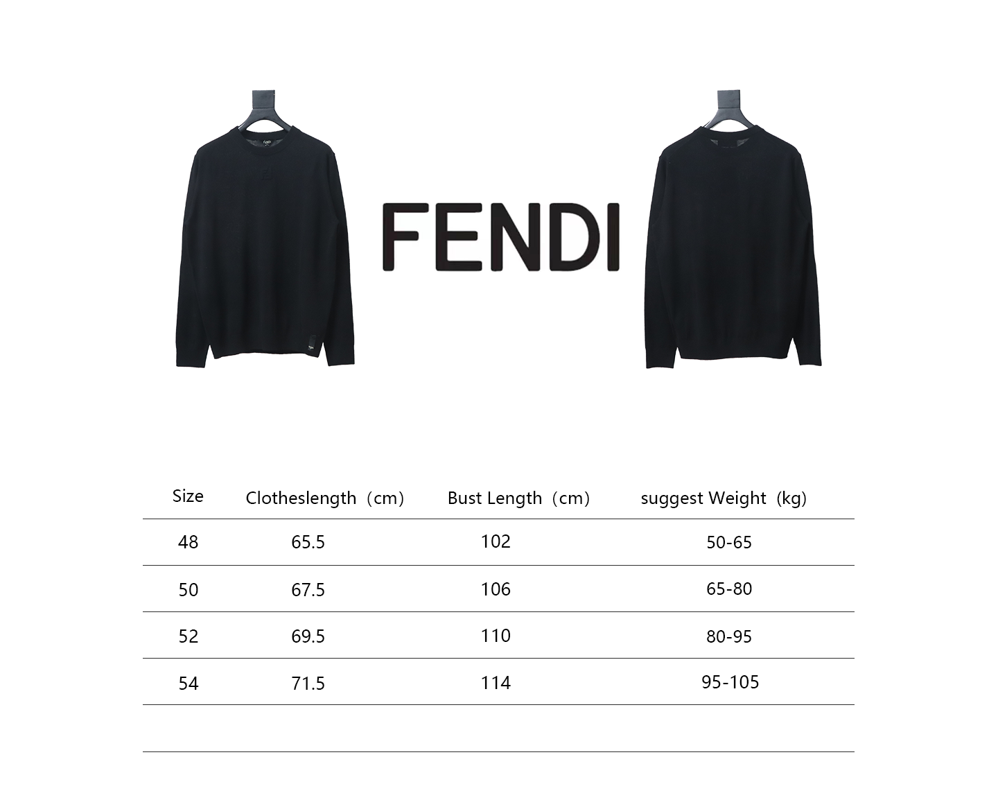 Fendi Embossed FF Knitted Crew Neck Sweater