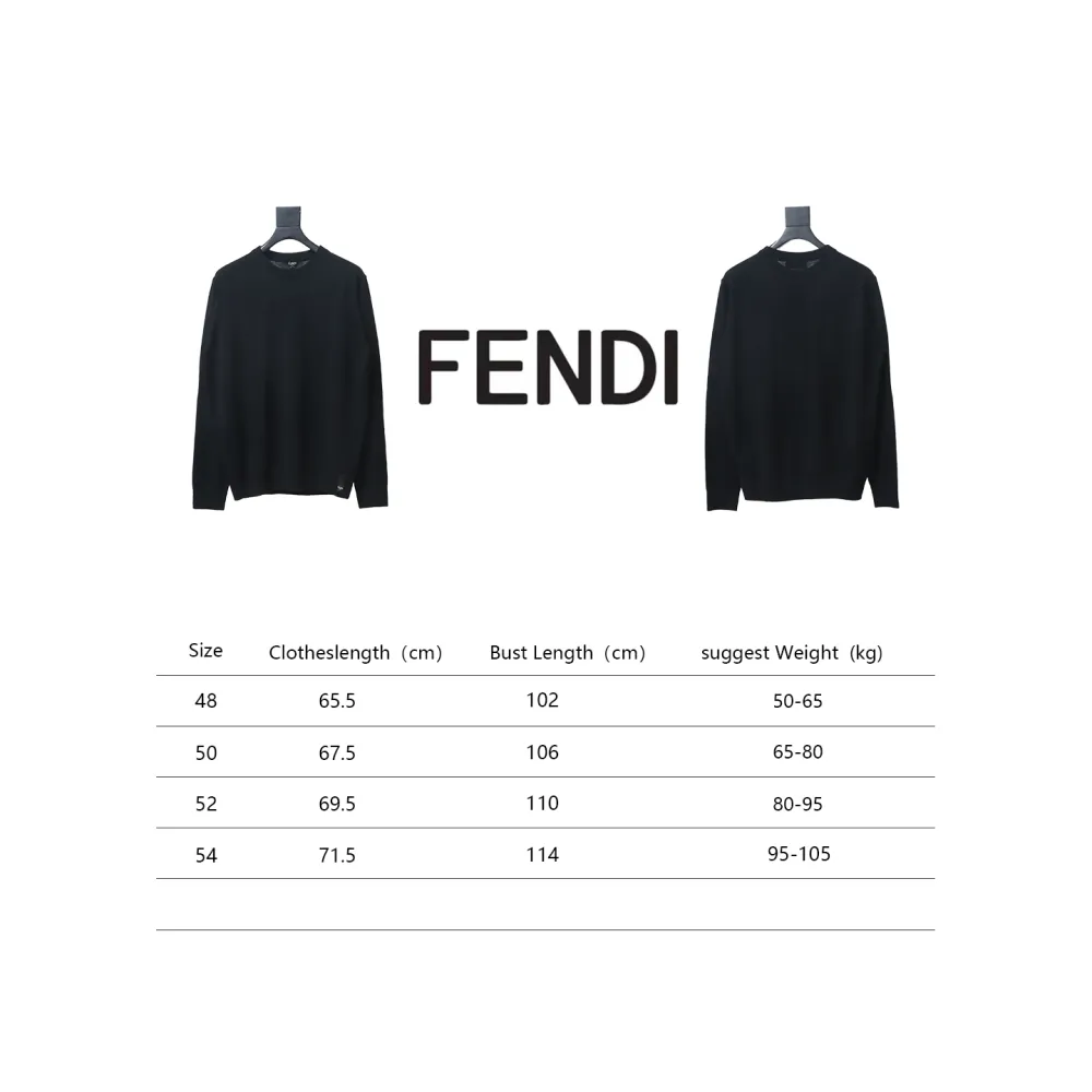 Fendi Embossed FF Knitted Crew Neck Sweater