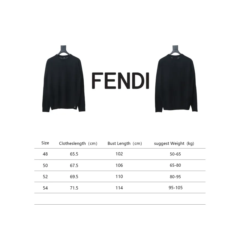 Fendi Embossed FF Knitted Crew Neck Sweater