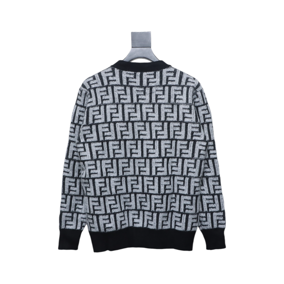 Fendi FF Jacquard Cardigan Sweater