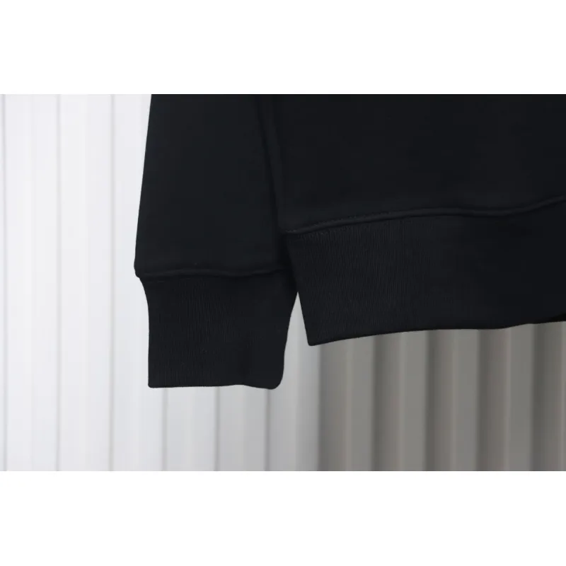 Fendi Funny Cartoon Letter Round Neck Hoodie Black