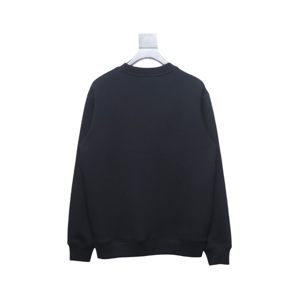 Fendi Funny Cartoon Letter Round Neck Hoodie Black