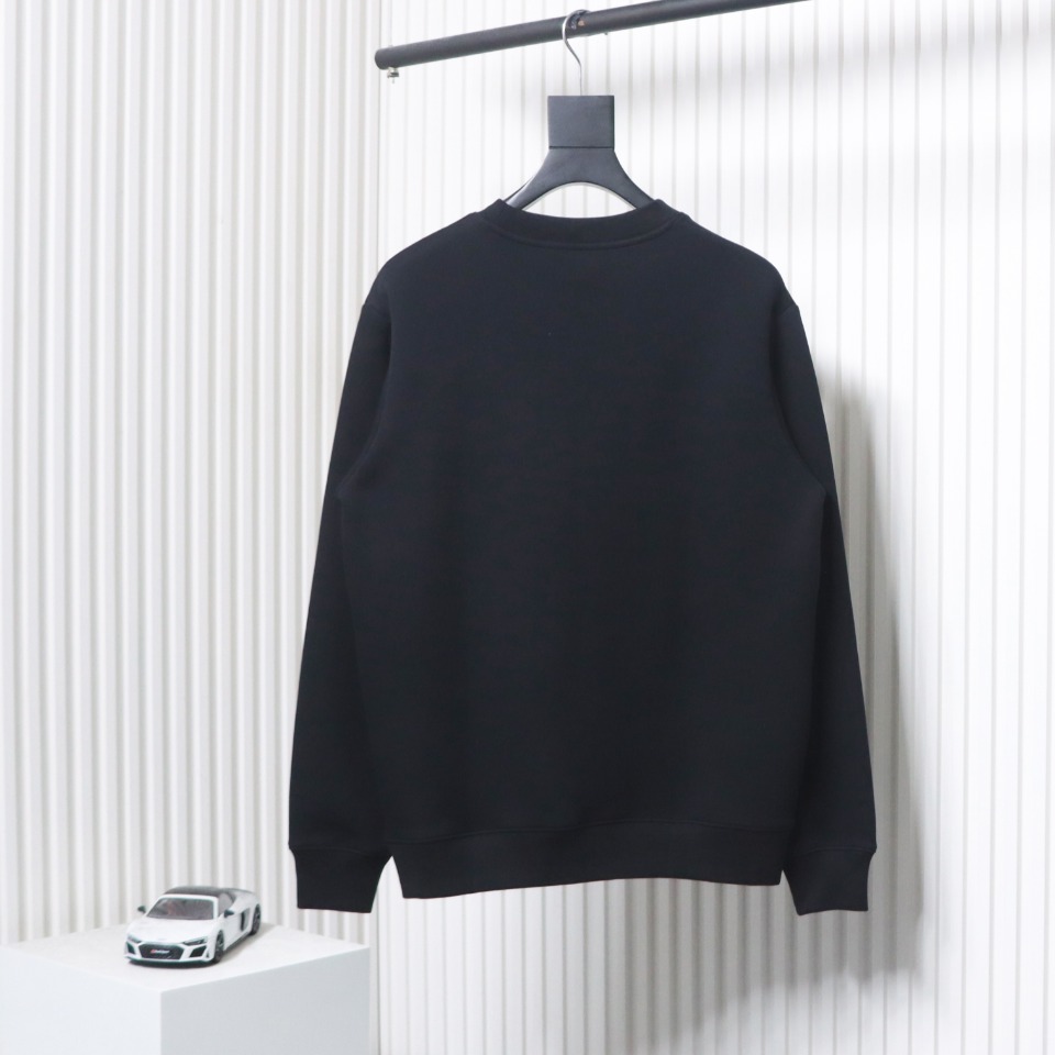 Fendi Funny Cartoon Letter Round Neck Hoodie Black