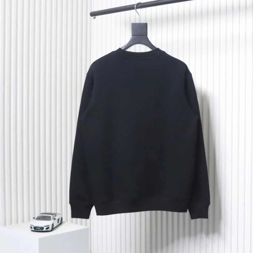 Fendi Funny Cartoon Letter Round Neck Hoodie Black