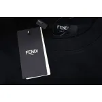 Fendi Funny Cartoon Letter Round Neck Hoodie Black