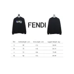 Fendi Funny Cartoon Letter Round Neck Hoodie Black