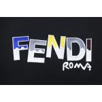 Fendi Funny Cartoon Letter Round Neck Hoodie Black