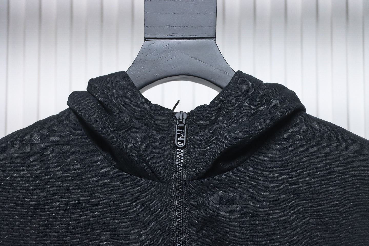 Fendi New Style Old Flower Pattern Zipper Hooded Jacket Black