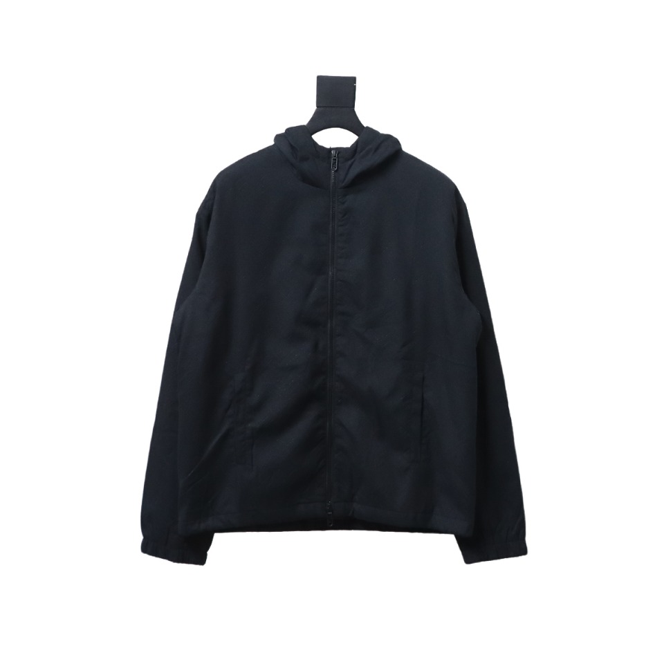 Fendi New Style Old Flower Pattern Zipper Hooded Jacket Black