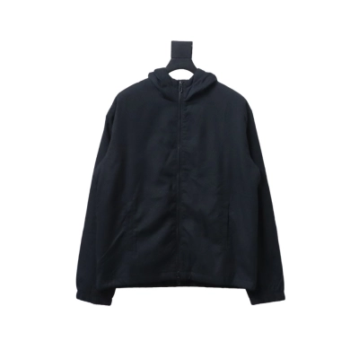 Fendi New Style Old Flower Pattern Zipper Hooded Jacket Black 01