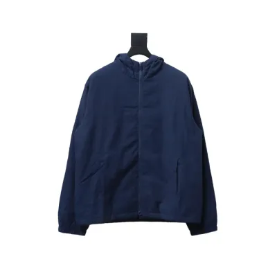 Fendi New Style Old Flower Pattern Zipper Hooded Jacket Blue 01