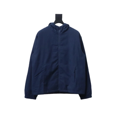 Fendi New Style Old Flower Pattern Zipper Hooded Jacket Blue 01