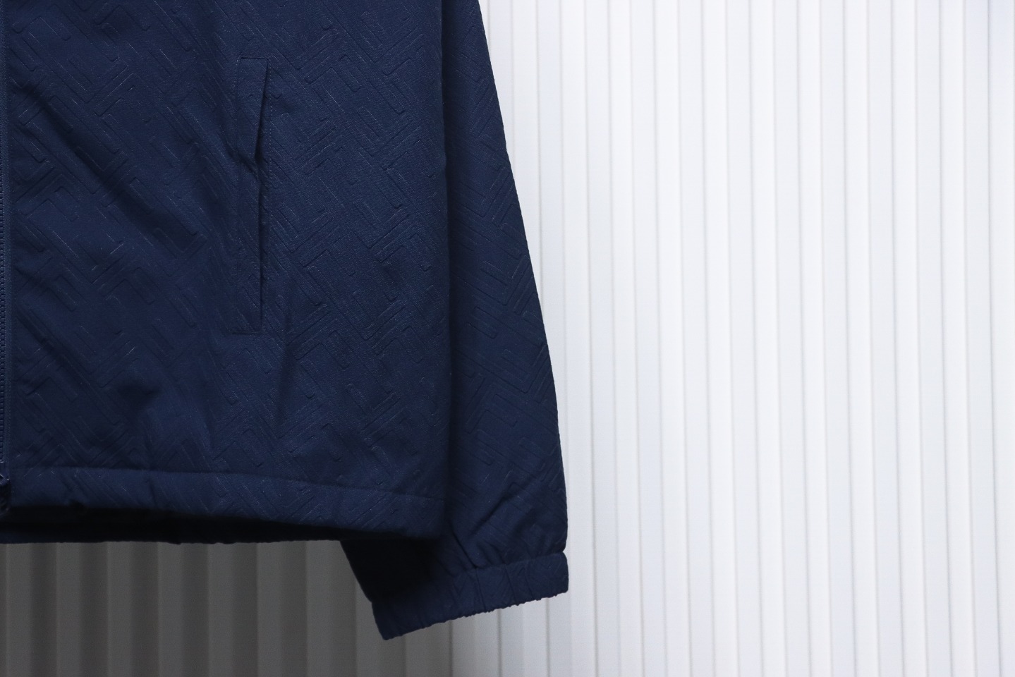 Fendi New Style Old Flower Pattern Zipper Hooded Jacket Blue